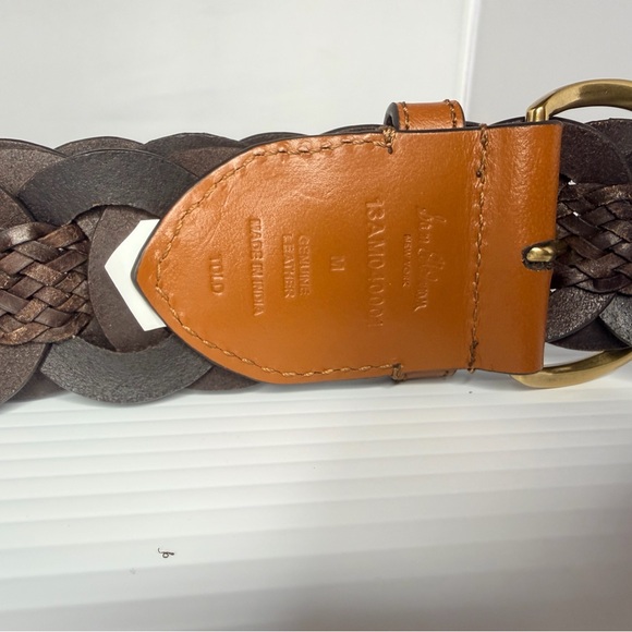 Sam Edelman Women's Casual Woven Linked Genuine Leather Belt - Size M - Picture 3 of 7